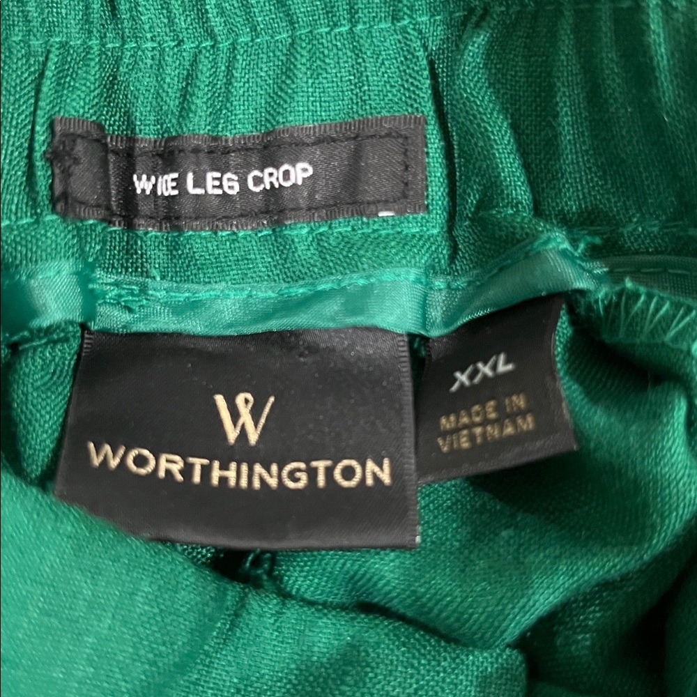 WORTHINGTON Wide-Leg Emerald Green Culotte Pants WOMEN SIZE XXL - Picture 10 of 11